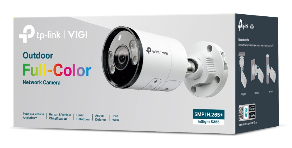 TP-Link InSight S355 Netzwerkkamera – 5 MP, Video 2880×1620, IP67, Weiss