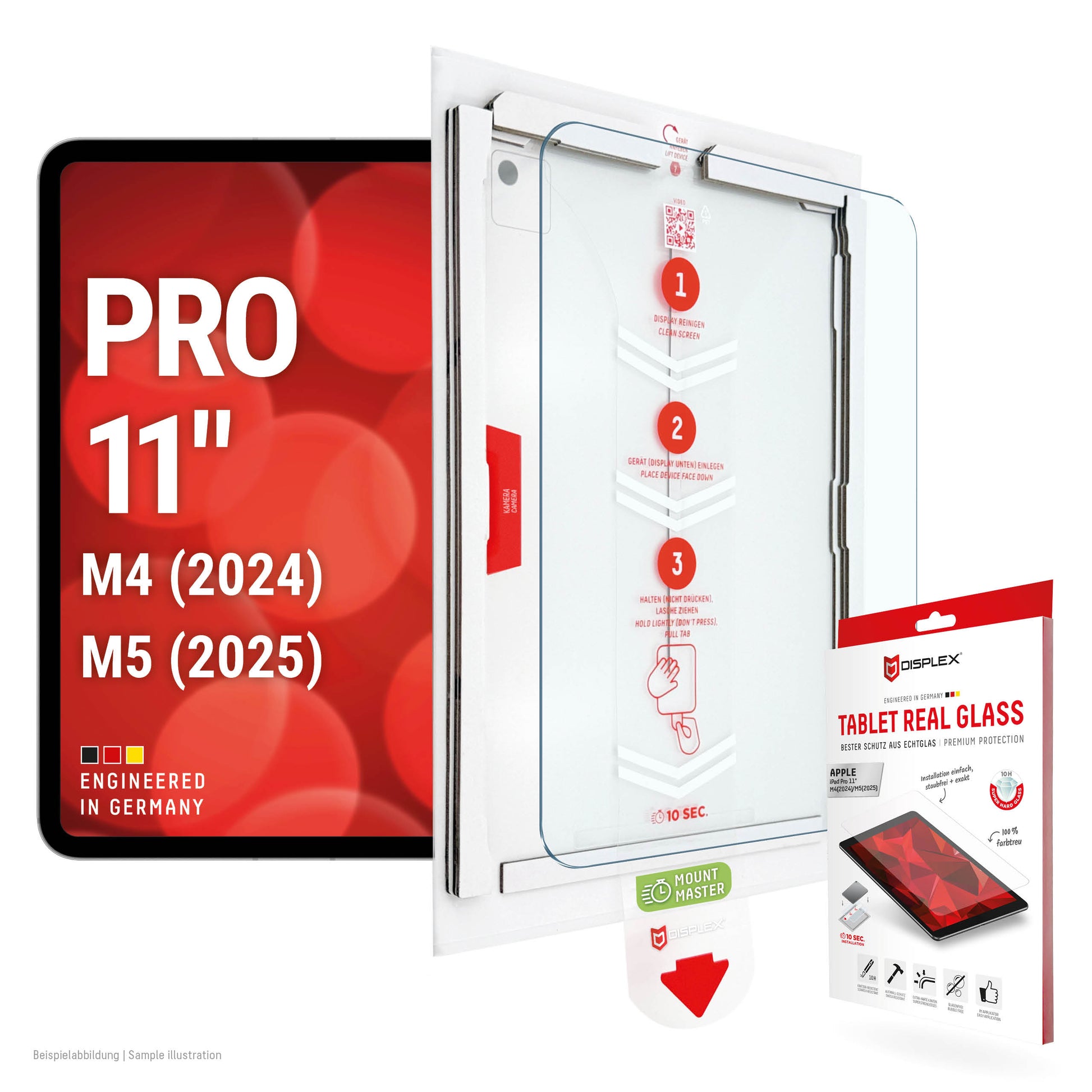 Displex Panzerglas für iPad Pro 11" (2024/2025) – 10H, kratzresistent