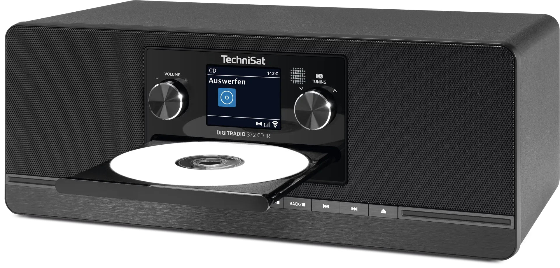 TechniSat DigitRadio 372 CD IR – Internetradio, DAB+/UKW, CD, Bluetooth, WLAN – Schwarz