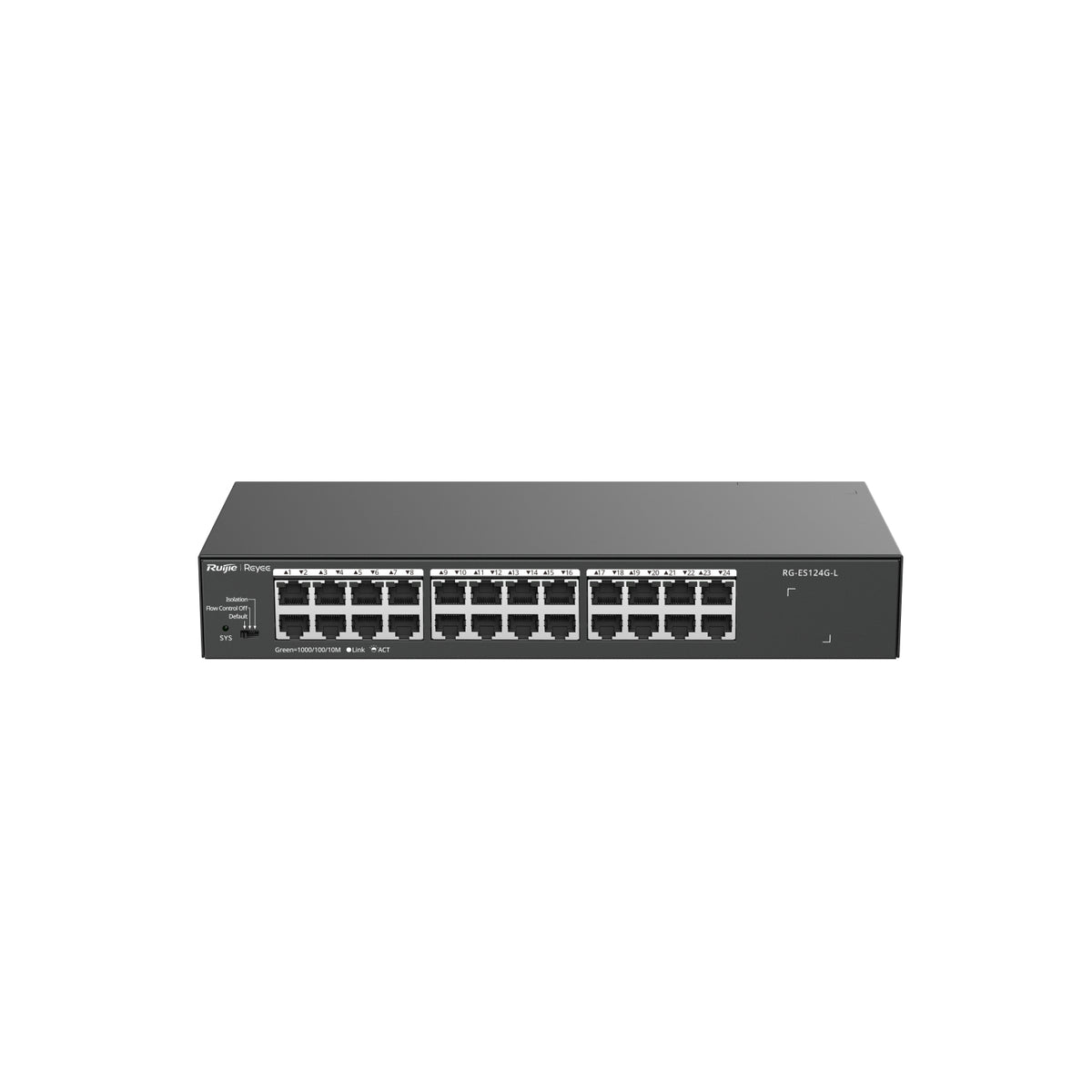 Ruijie Networks RG-ES124G-L – Switch (Unmanaged) – 24×GbE, L2, 19" Rack