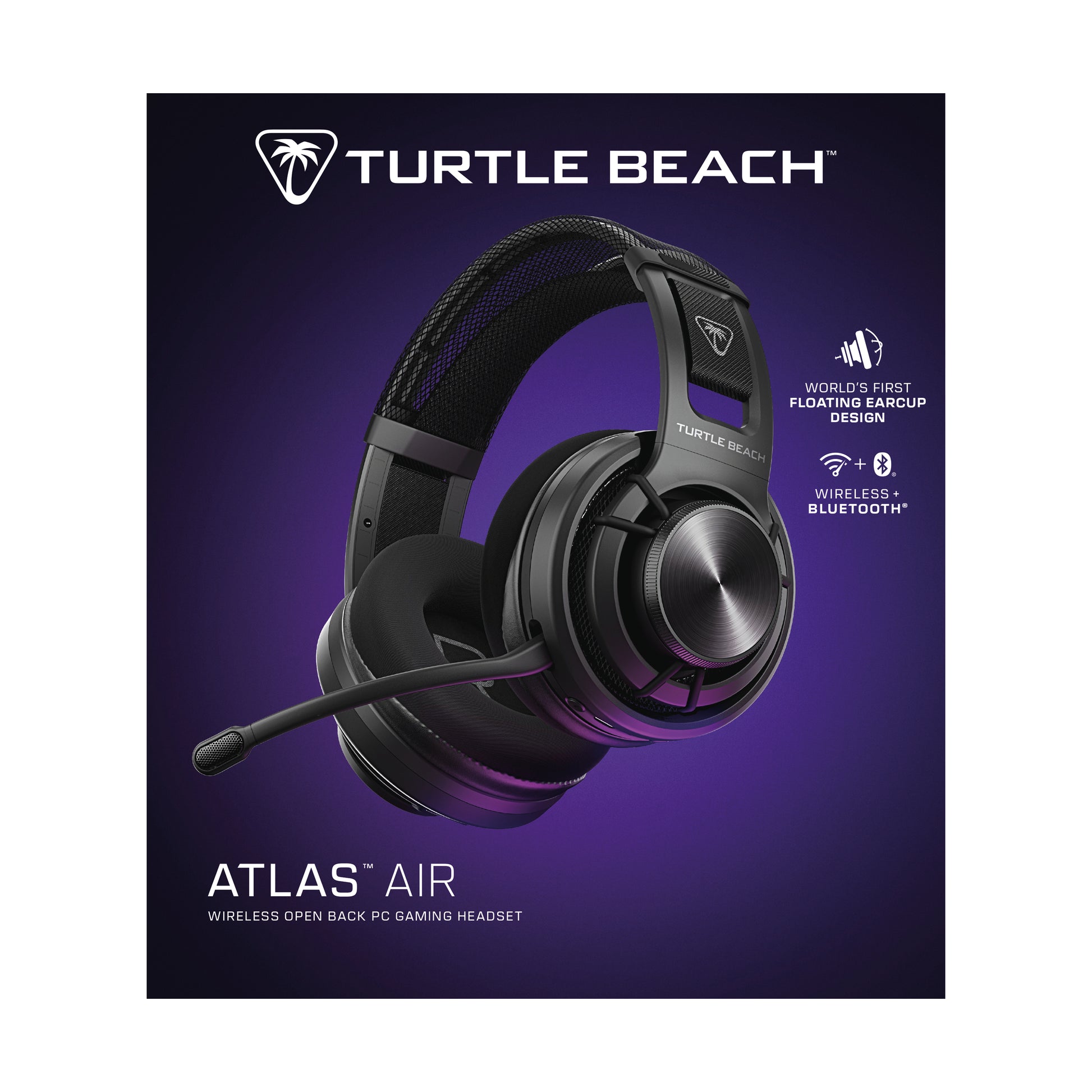 Turtle Beach Atlas Air TBS510105 – Gaming-Headset, Over-Ear – 2,4 GHz + Bluetooth, offen – schwarz – bis 50 h