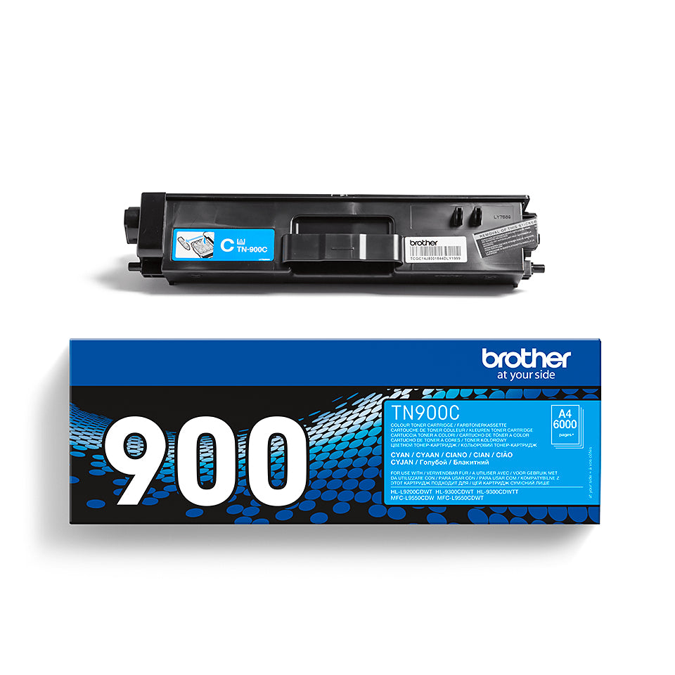 Brother Toner TN-900C – Cyan, 6000 Seiten – für Brother HL-L9200CDWT