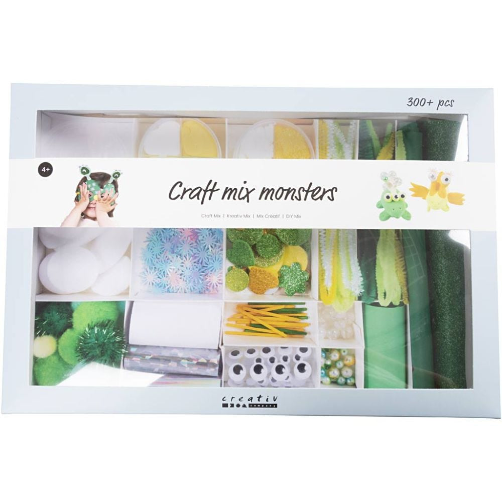 Creativ Company Bastelset – Monster – 16-teilig – ab 4 Jahren – Mehrfarbig
