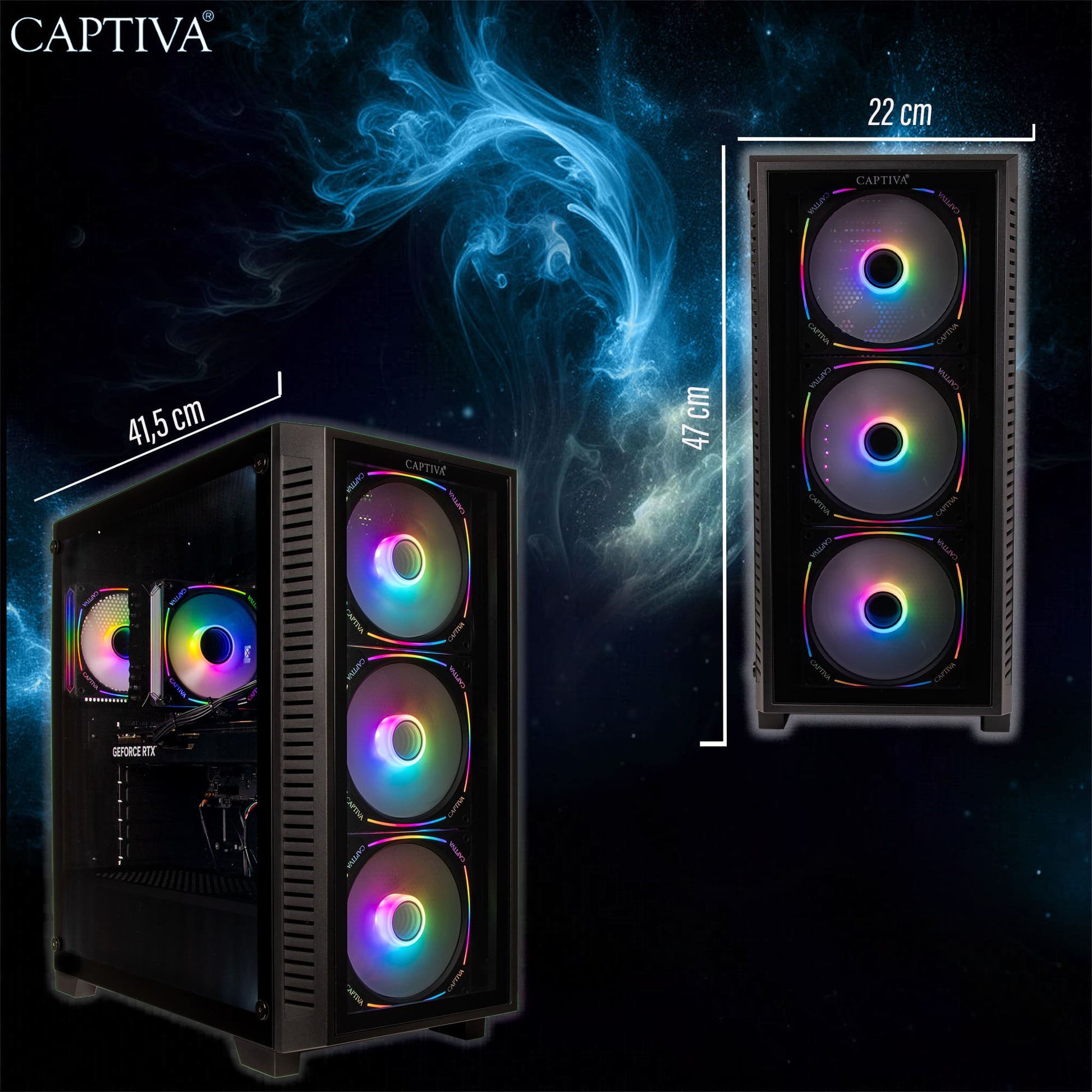 Captiva Tower – AMD Ryzen 7 9700X, 16 GB RAM, 1 TB SSD, NVIDIA GeForce RTX 5070 12 GB, Windows 11 Home