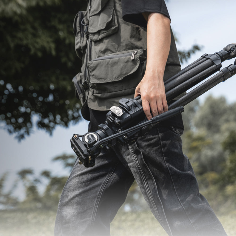 SmallRig AD-50 Pro Video-Stativ – bis 151 cm – Traglast 6 kg – Carbon/Schwarz