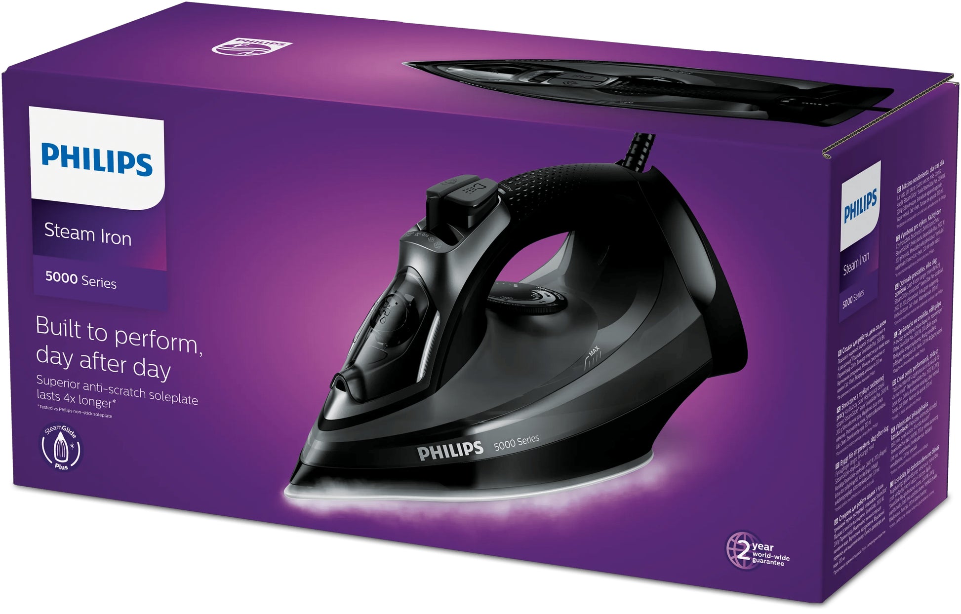 Philips Dampfbügeleisen 5000 Serie DST5040/80 – SteamGlide Plus-Sohle, 312 × 127 × 147 mm, 2600 W