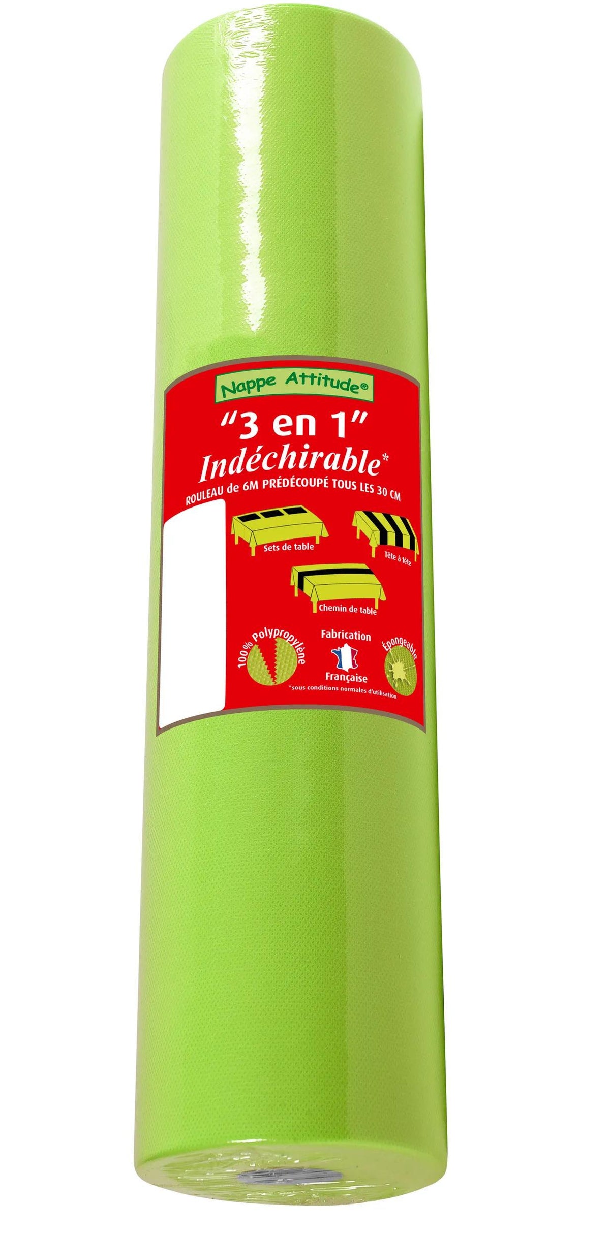 PRONAPPE PRO nappe Tischläufer auf Rolle – 40 cm×4,8 m, Polypropylen (PP), Grüngelb