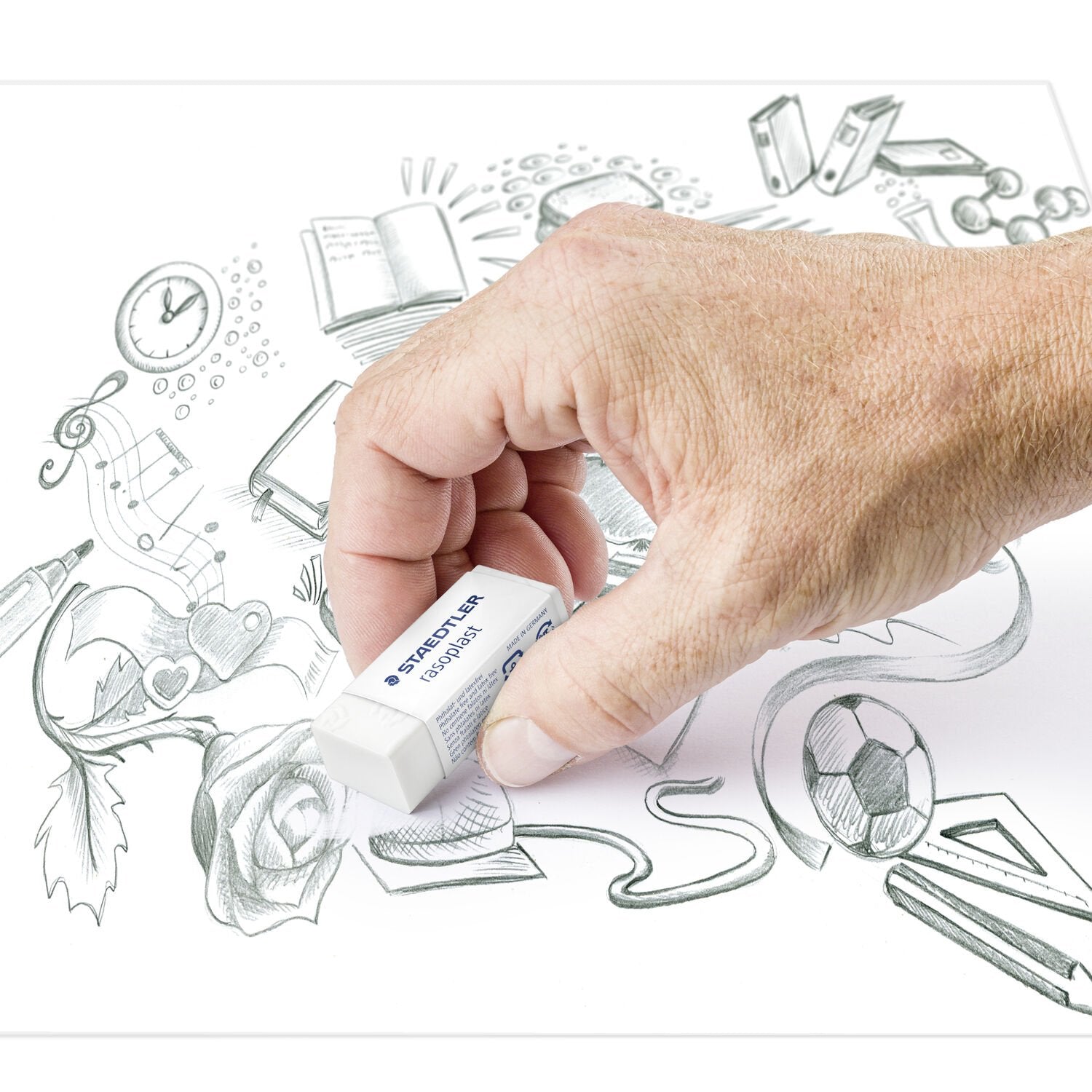 Staedtler Radiergummi 526 rasoplast – 43 × 19 × 13 mm, weiss, 30 Stk.