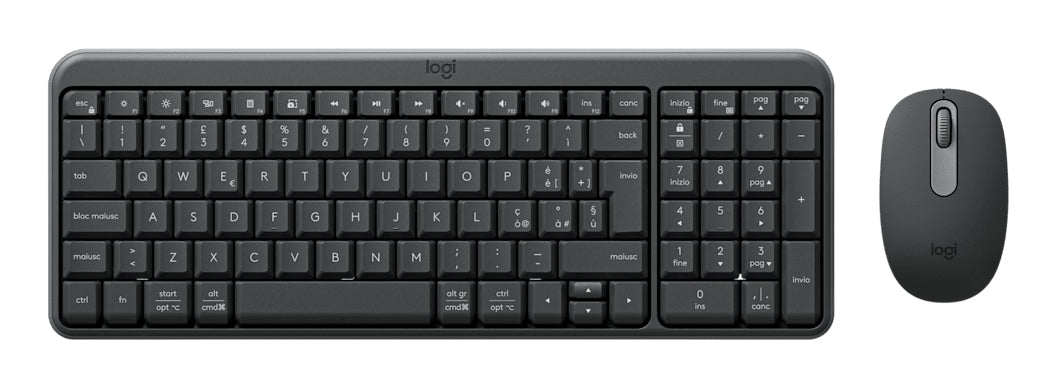 Logitech MK250 – Tastatur-Maus-Set – Bluetooth & 2,4 GHz – QWERTY (IT) – Graphit