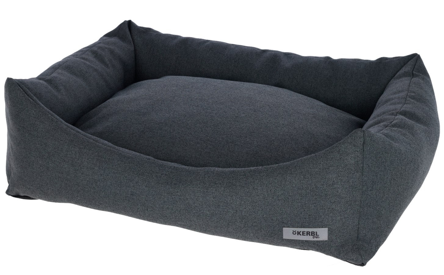 Kerbl Platin Ortho Hundebett – 55 × 65 × 20 cm, Schaumstoff, Polyesterbezug, abnehmbar, grau