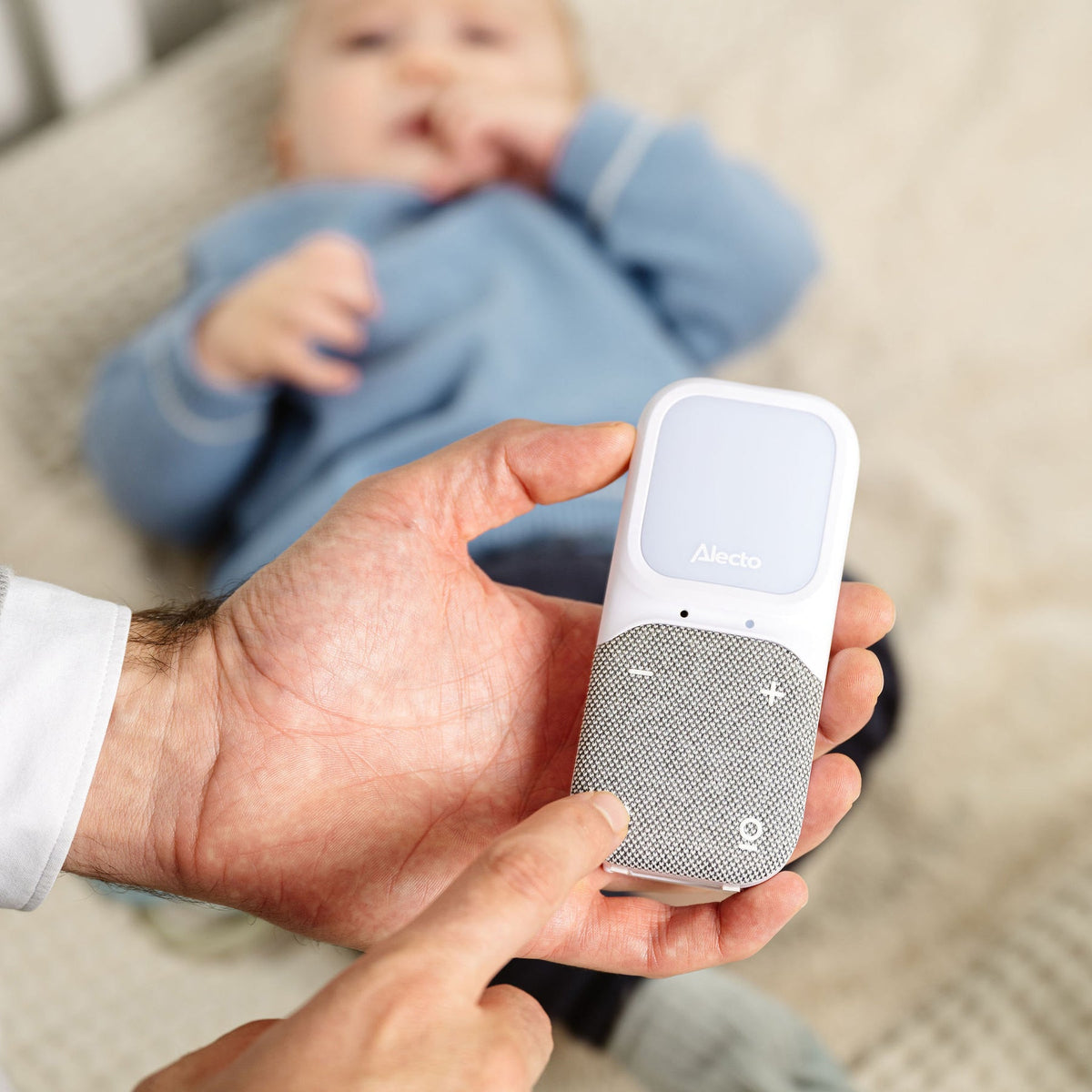 Alecto DBX140 Babyphone DECT – Temperatur und Luftfeuchtigkeit – 2-Wege-Audio – 300 m Reichweite – 16 h Akku