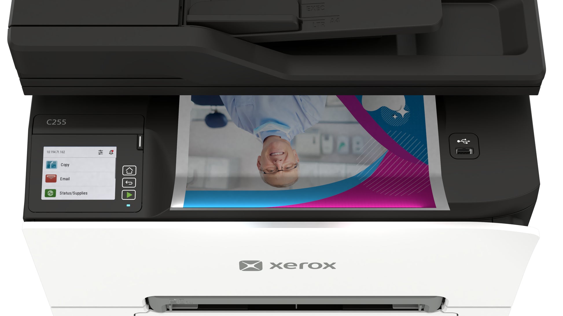 Xerox C255A – Farbe, A4, Duplex, WLAN, LAN, USB, 26 ppm, AirPrint, Mopria