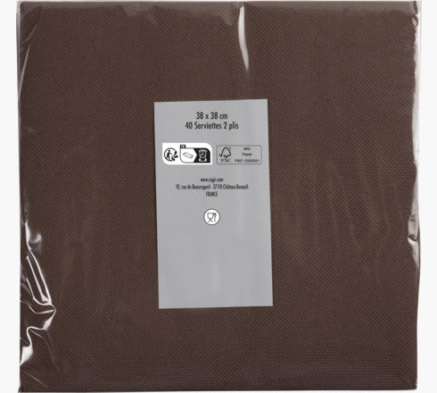 PRONAPPE Servietten braun – 38 × 38 cm, 2-lagig – 40 Stück