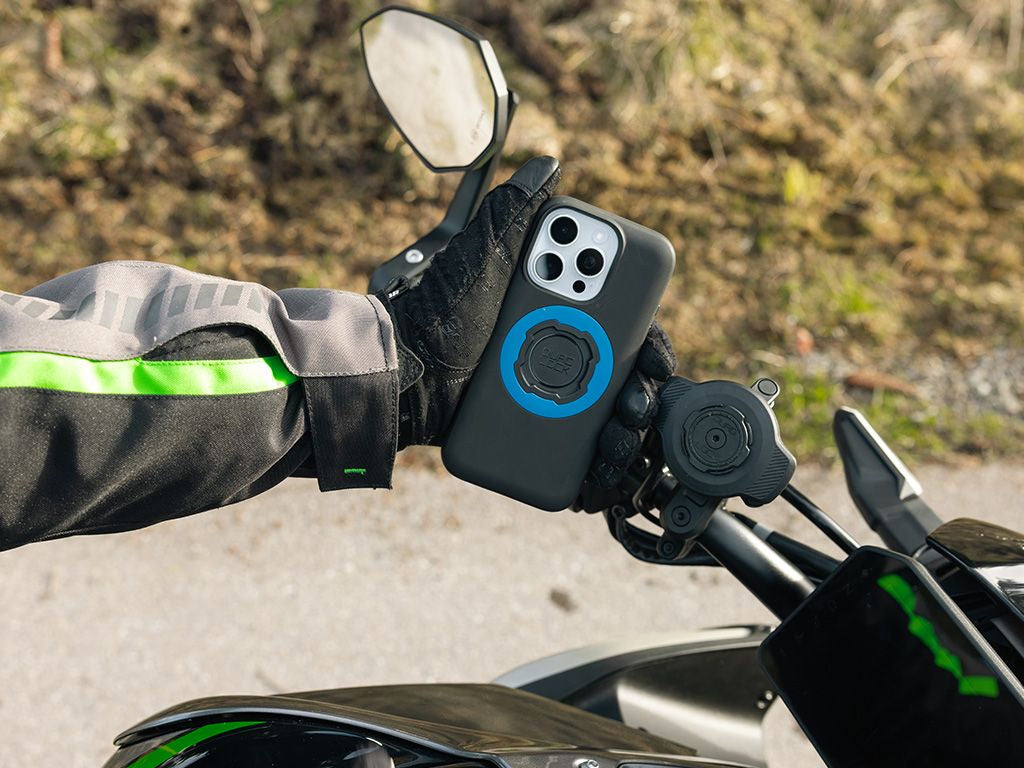 Quad Lock Motorrad-Lenkerhalterung Pro, Klemmhalterung, 360° drehbar – für Quad Lock Cases – Schwarz/Chrom