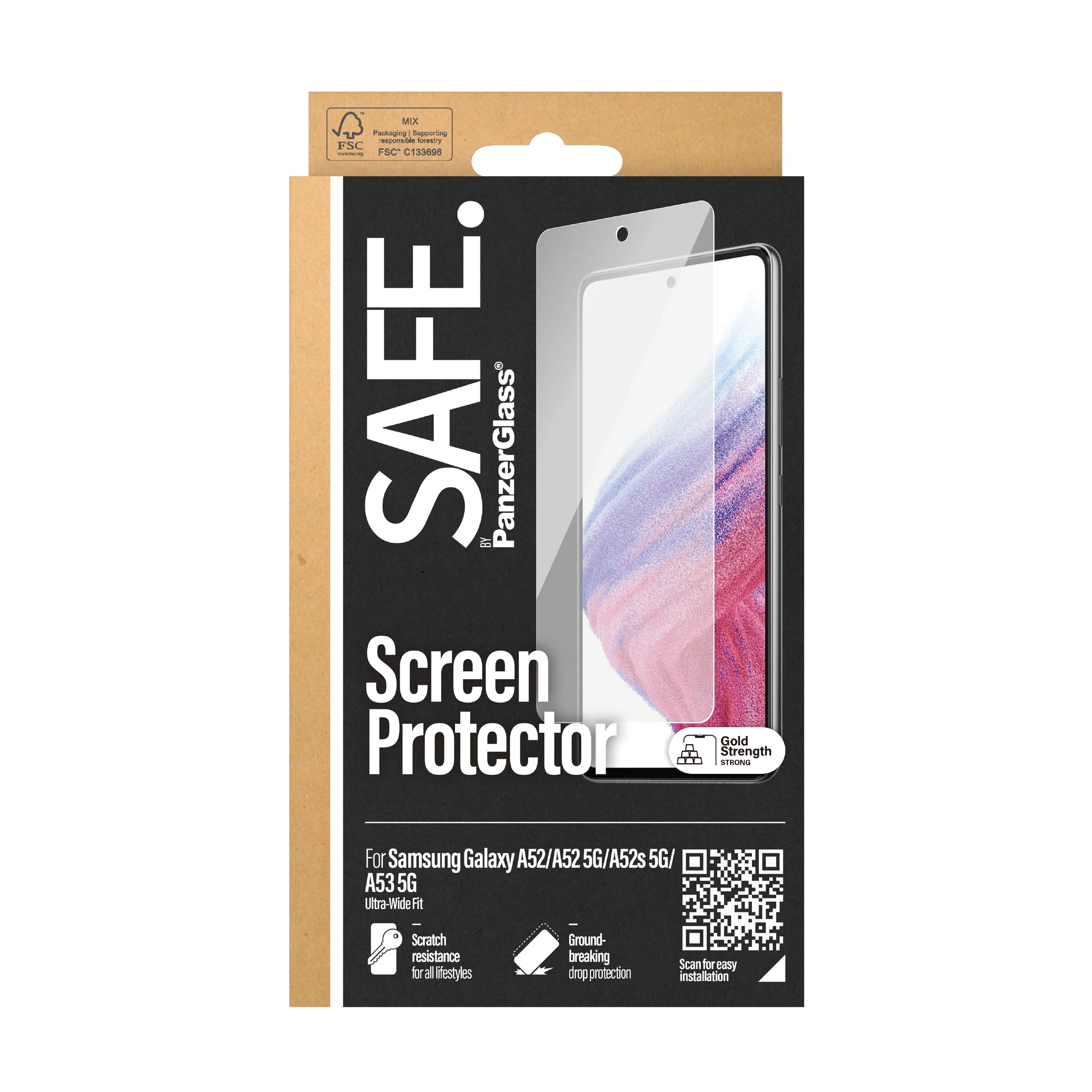PanzerGlass Displayschutzglas – für Samsung Galaxy A52/A52 5G/A52s 5G (unter anderem) – Hartglas, Transparent