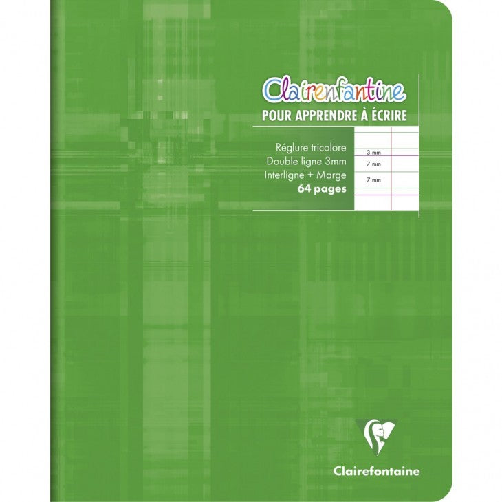 Clairefontaine Schulheft – 170 × 220 mm – 3 mm liniert – 32 Blatt – gebunden, Marge, PEFC