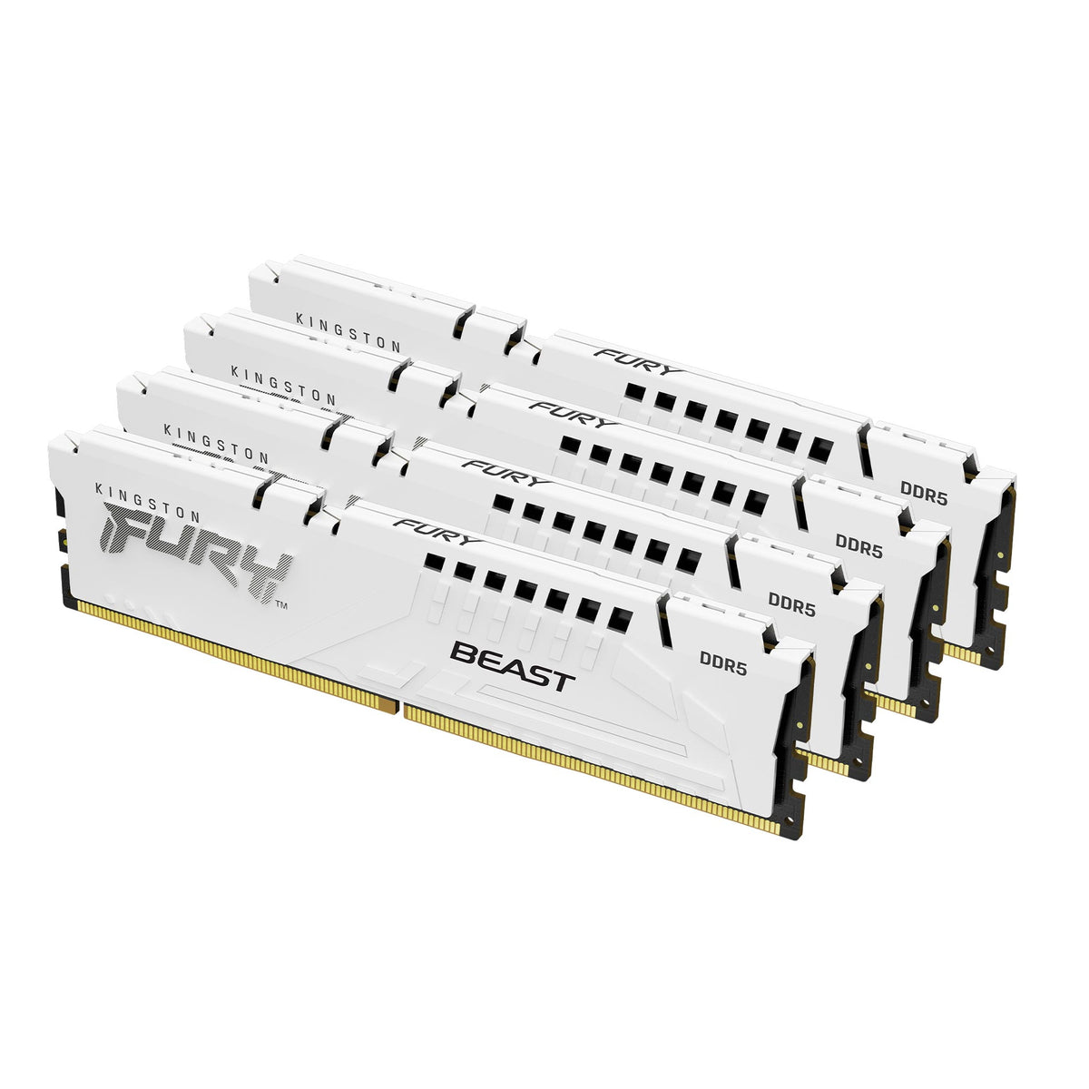 Kingston Technology Kingston FURY Beast – Arbeitsspeicher – 128 GB (4×32 GB), DDR5-5200 MT/s, CL40, Weiss, 288-Pin DIMM, XMP