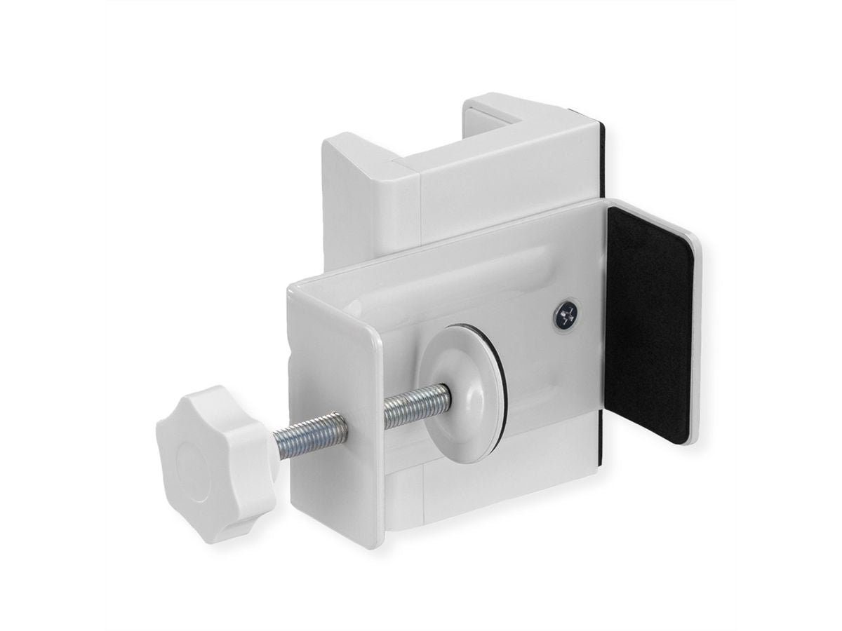 VALUE Kabel-Clip für Tisch/Bank – Klemmhalterung, Weiss, 100 × 129 × 82 mm