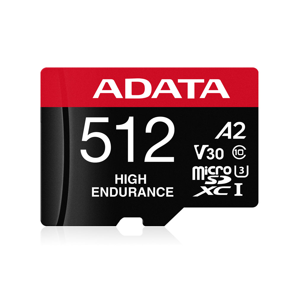 ADATA High Endurance microSDXC 512 GB – UHS-I, Klasse 10, U3, V30, A2, 100/85 MB/s, inkl. SD-Adapter