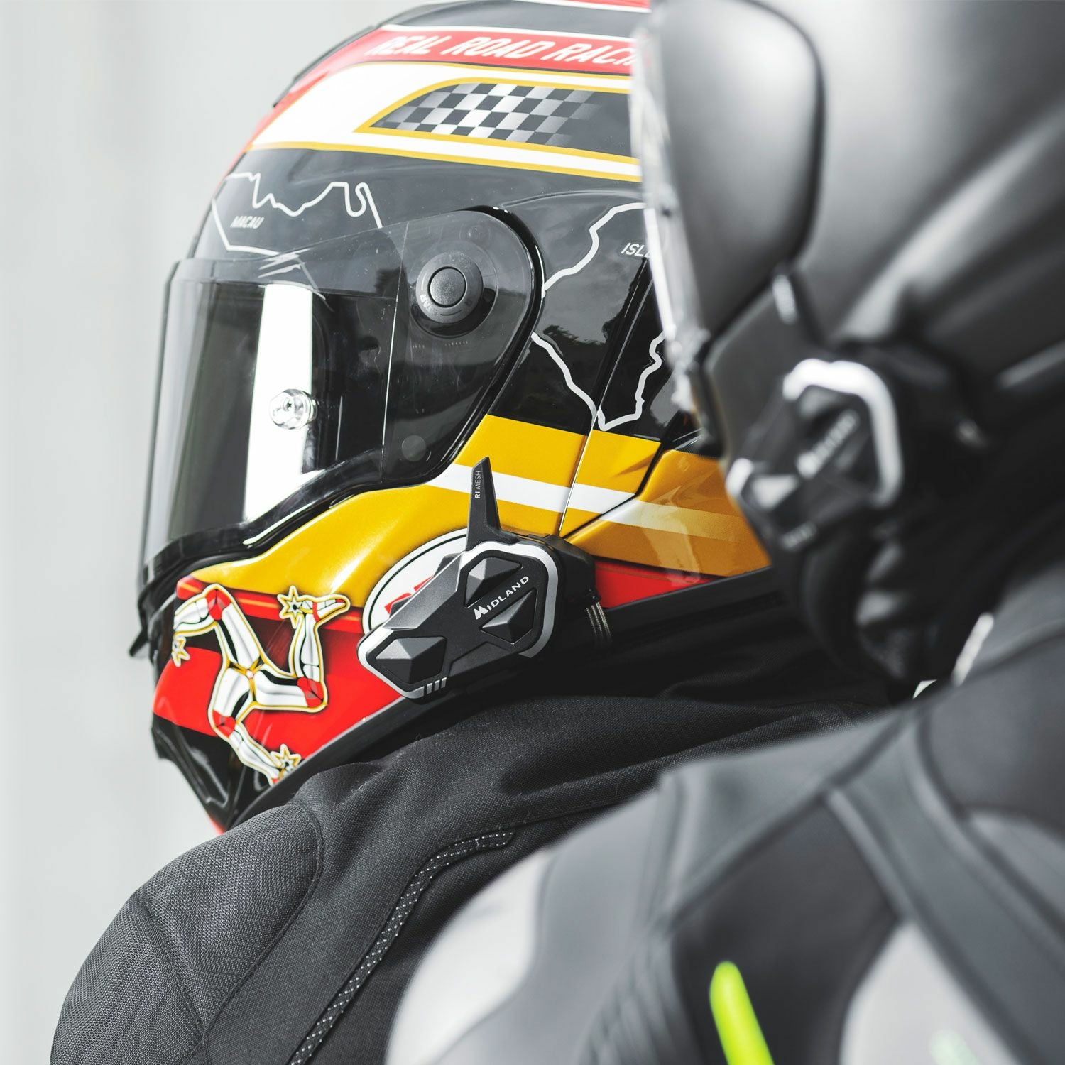 Midland R1 Mesh Lautsprechertelefon – Bluetooth – für Motorrad – Schwarz/Weiss