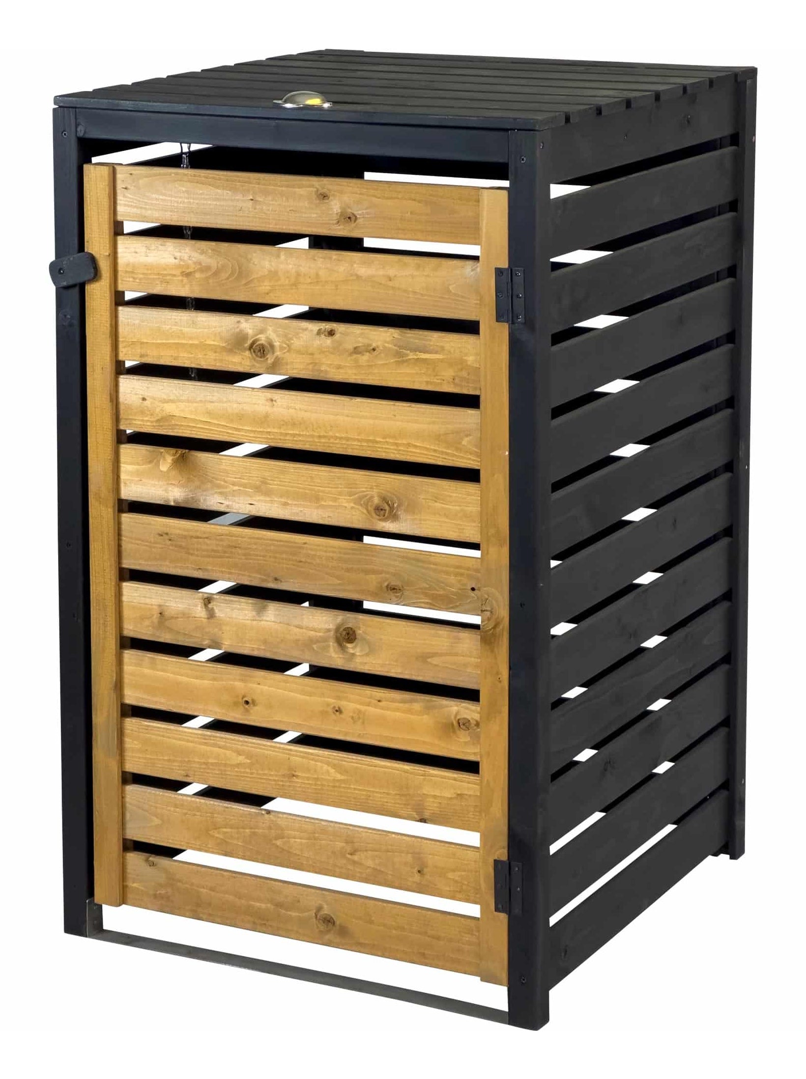 Dobar 93900FSCE Aufbewahrungsbox 120 L – Holz – Schwarz/Braun – 670 × 1120 × 695 mm