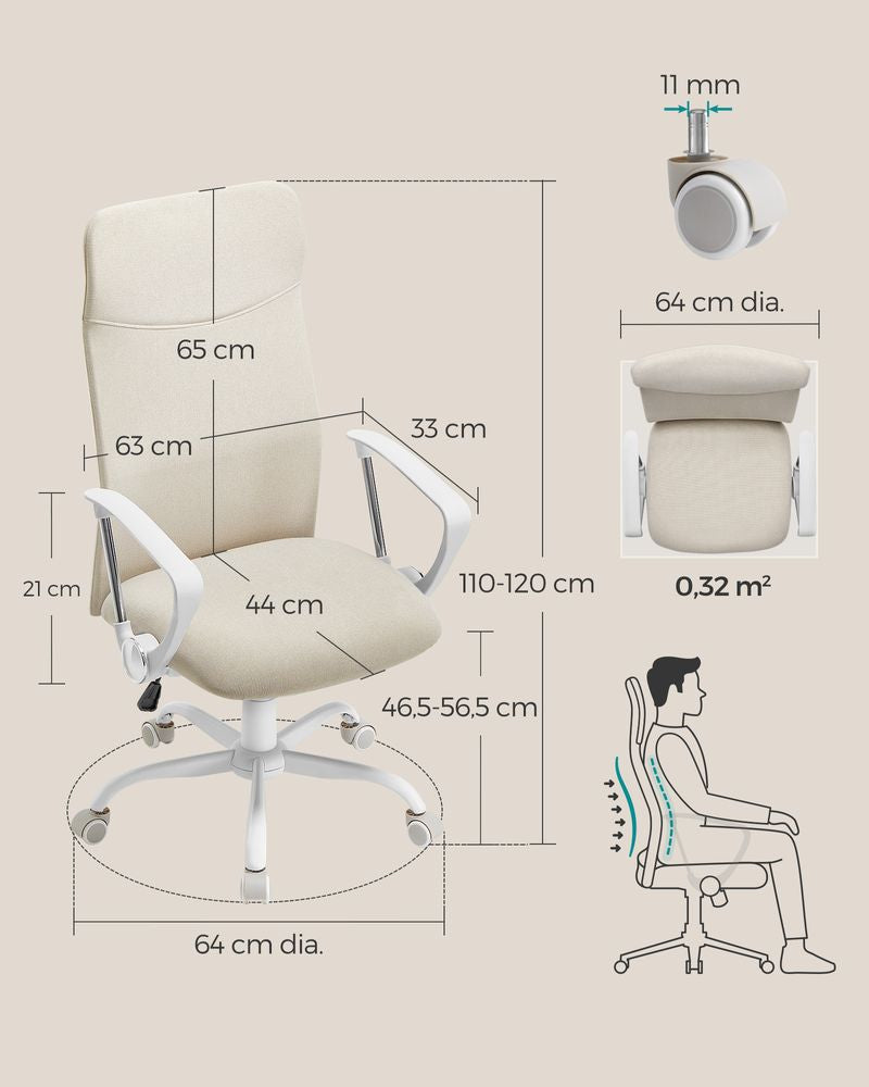 Songmics Bürostuhl – 120 kg, beige