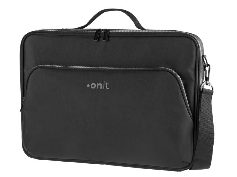 ONIT Notebook-Tasche bis 14,1" – Trolley-Band, abnehmbarer Schultergurt – Schwarz
