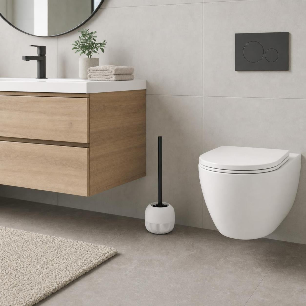 Kleine Wolke WC-Bürstenhalter – ABS, weiss, 13 × 13 × 38 cm