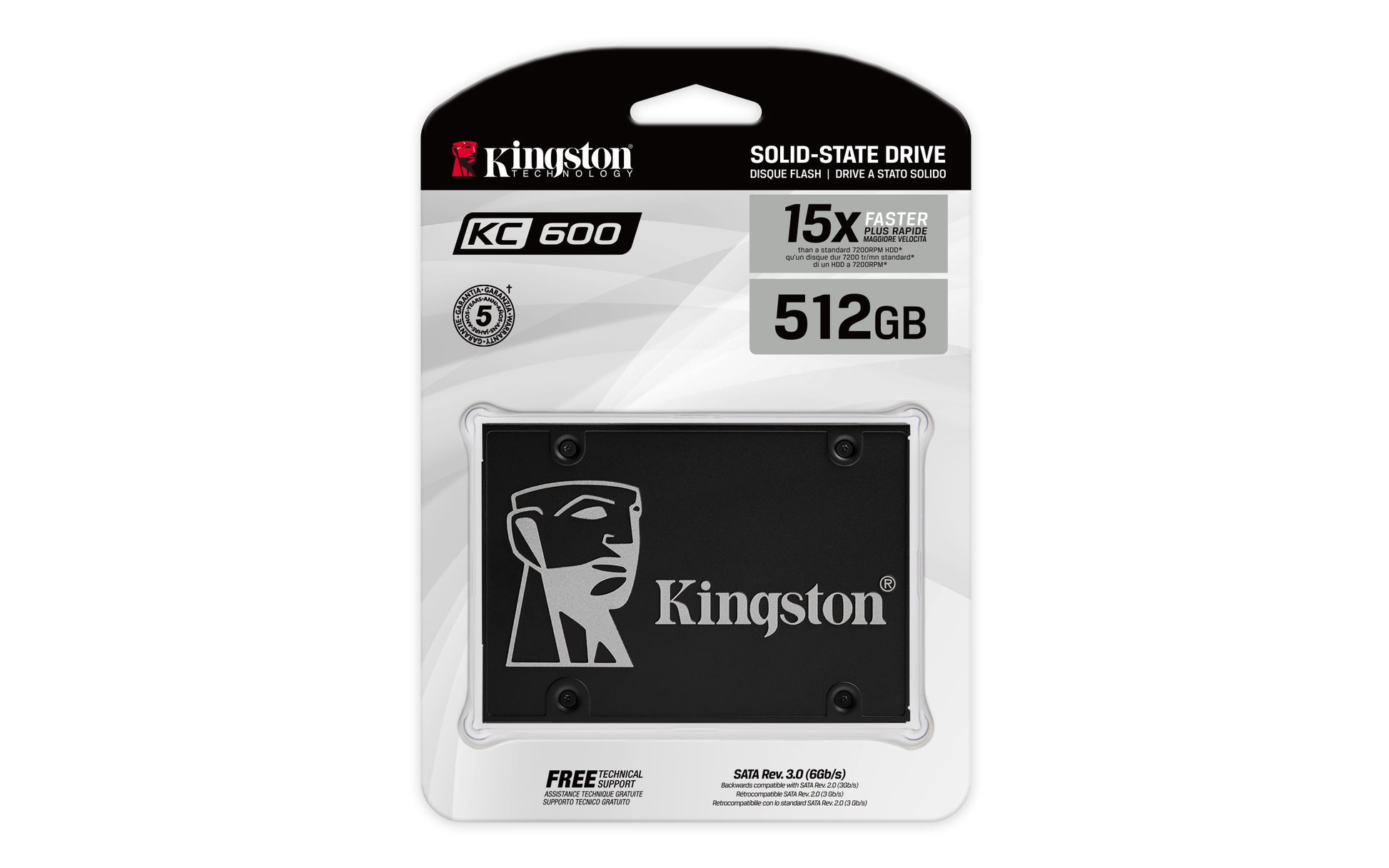Kingston KC600 512GB SSD – 520 MB/s schreiben, 550 MB/s lesen