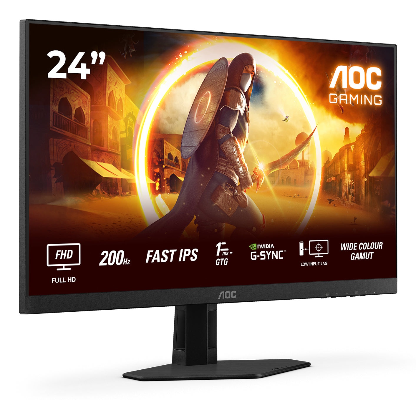 AOC G4 24G4HRE – 23,8", 1920 × 1080 (Full HD), IPS, 200 Hz, HDR10