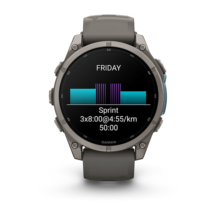Garmin fēnix 9 47 mm GPS – Titan, Grau, 100 m, für Android, iPhone