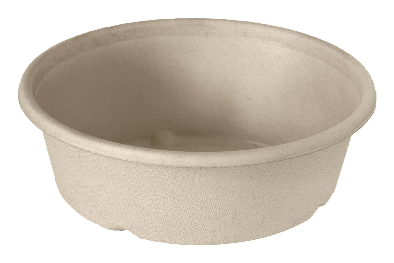 BioPak Schüssel Bagasse (Zuckerrohr), rund – 900 ml, Ø 19,5 cm – braun