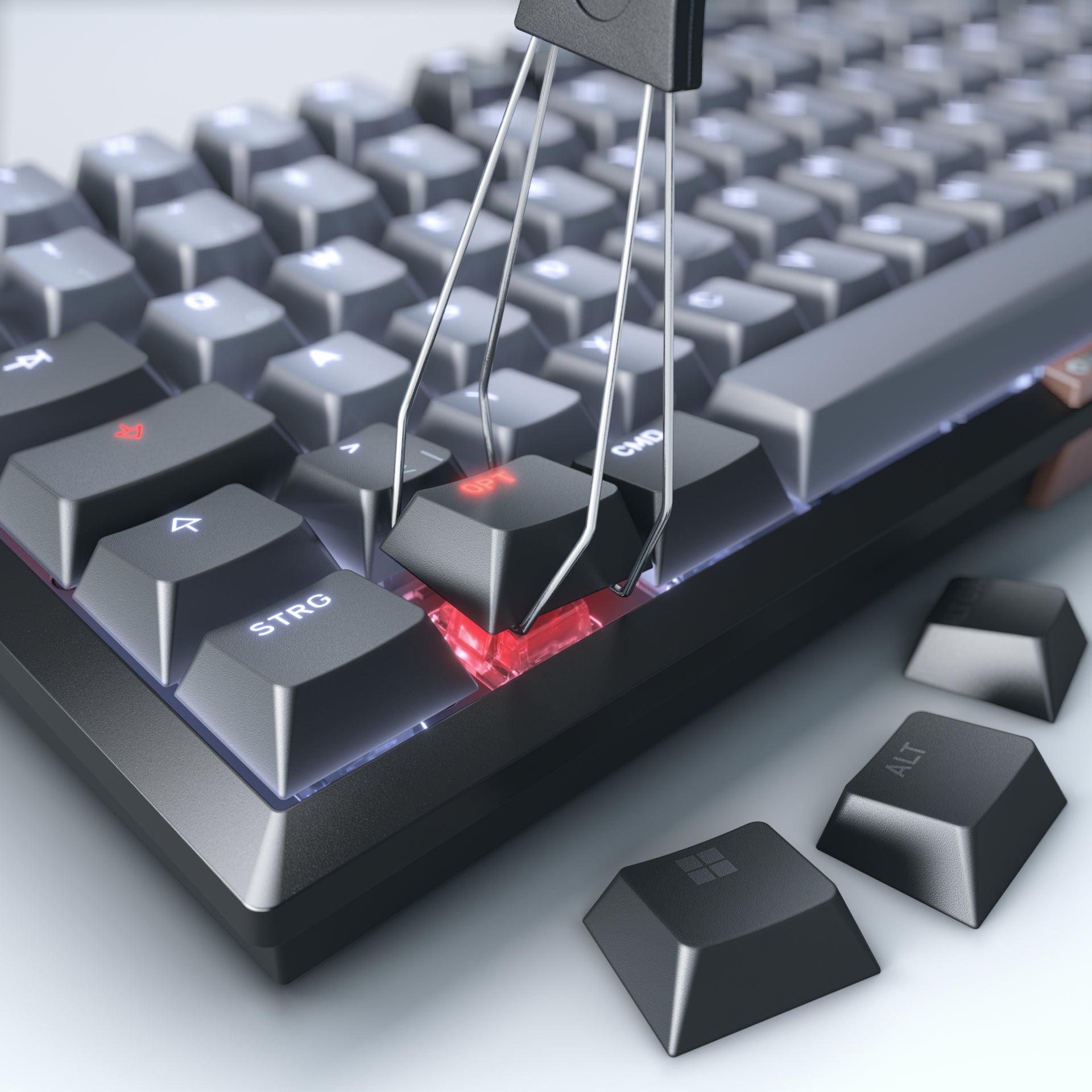 CHERRY KW 300 MX – Tastatur 75% – Mechanisch (MX2A Silent Red) – Verkabelt & Bluetooth – QWERTZ (CH)