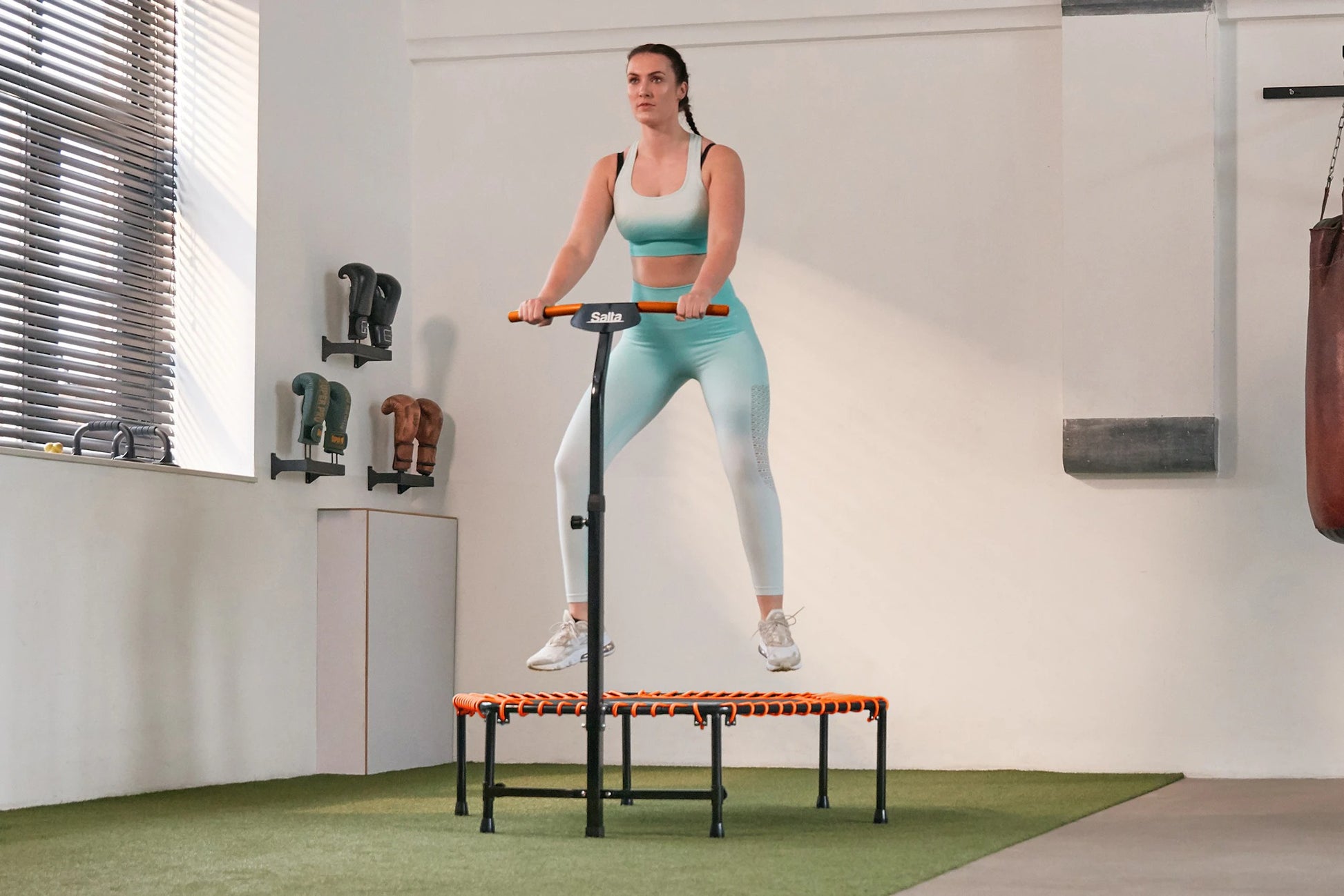 Salta 5357O Fitness-Trampolin – max. 110 kg – Ø 128 cm – Stahl, schwarz/orange – TÜV