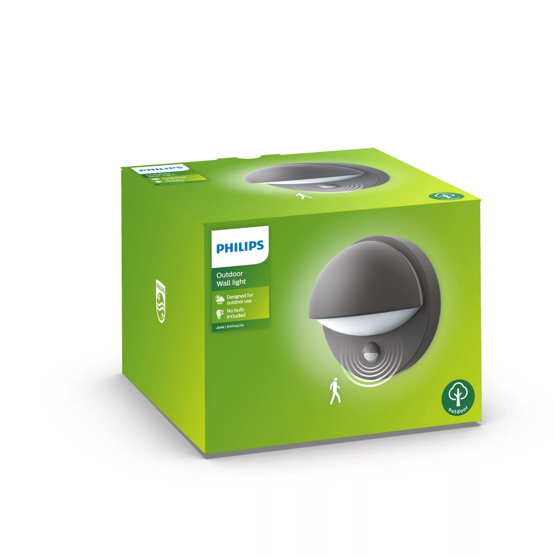 Philips by Signify Philips Aussenwandleuchte – 600 lm – IP44 – Netzbetrieb – Bewegungsmelder – Anthrazit, Aluminium