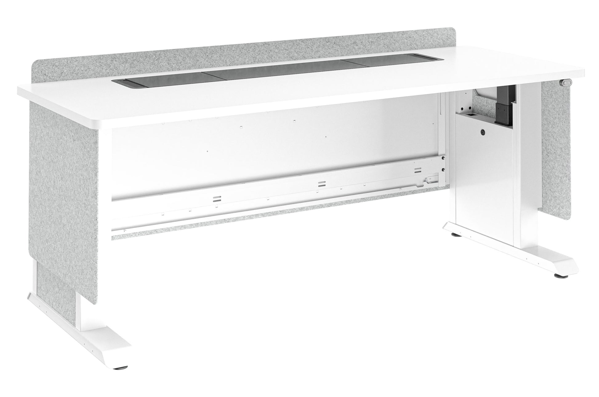 Middle Atlantic Rednerpult höhenverstellbar (elektrisch) – Arbeitsfläche 1828,8×686 mm – grau, weiss