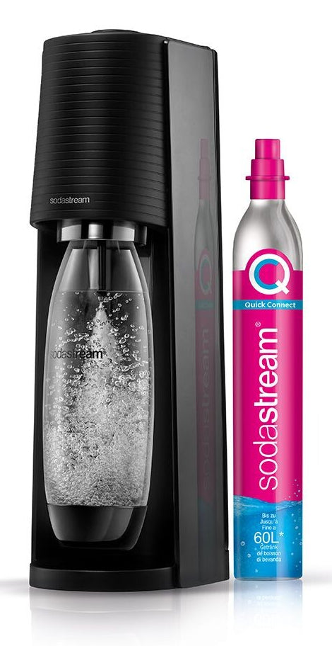 SodaStream Soda-Maker Terra – 1 l PET-Flasche, Karbonisator für 60 l – Schwarz