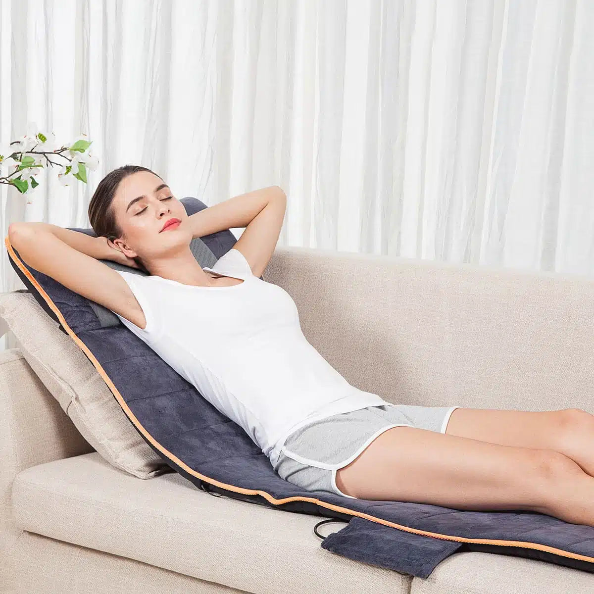 Medivon Massagematte – Grau, Wärmefunktion, Vibrationsmassage