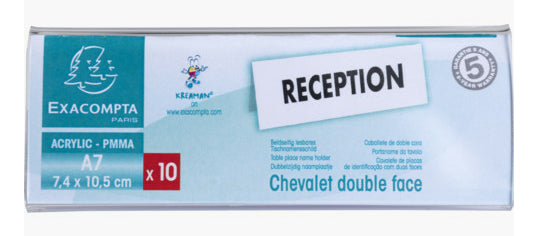 Exacompta Tischaufsteller – für A7 – 10 Stk. – transparent – Acryl – UV-beständig