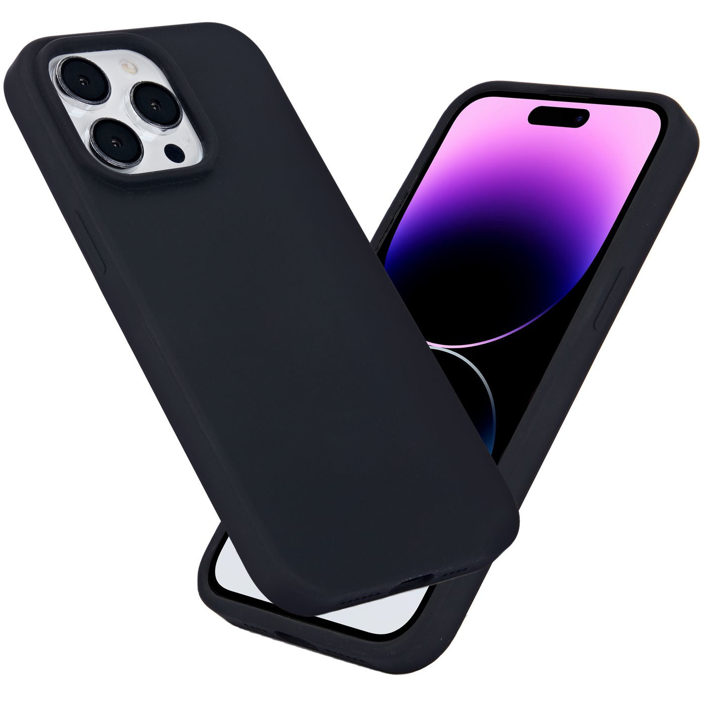 eSTUFF INFINITE (GRS) ROME Backcover – für Apple iPhone 15 Pro Max, MagSafe, PC+Silikon+Mikrofaser, Schwarz