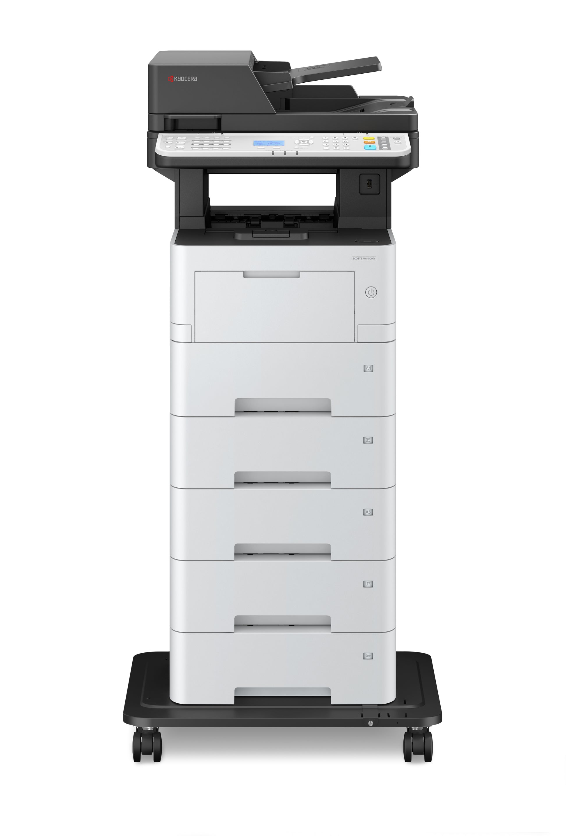 Kyocera MA4500fx – S/W Laser-MFP A4, 4-in-1 – USB/LAN – Duplex, Duplex-ADF – 45 Seiten/Min S/W