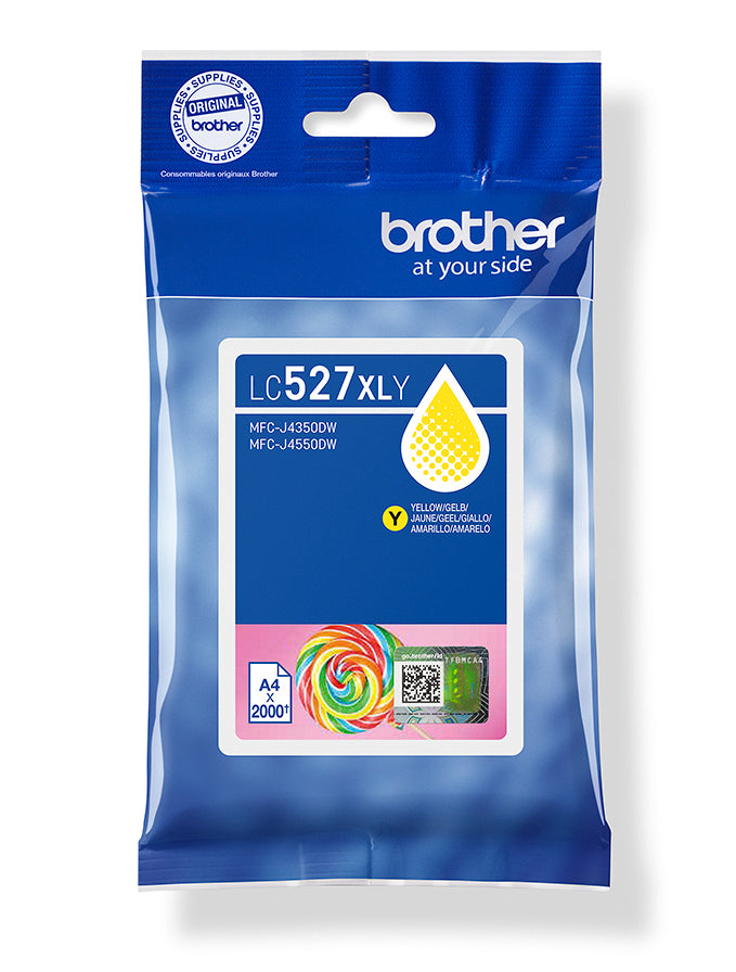 Brother LC527XLY Gelbe Tintenpatrone (Original) – 2'000 Seiten – für Brother MFC-J4350DW/MFC-J4550DW
