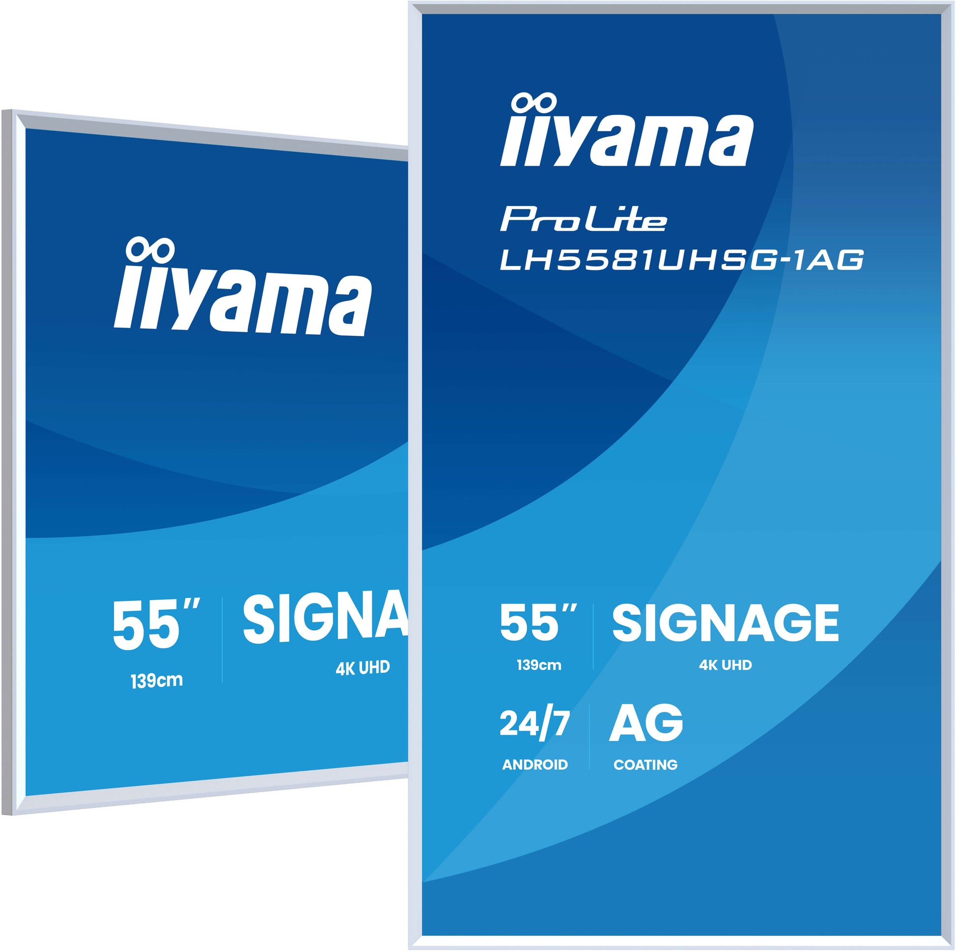 iiyama Gallery Line – Signage-Display, 55", Ultra HD 4K, 500 cd/m², abnehmbarer weisser Rahmen