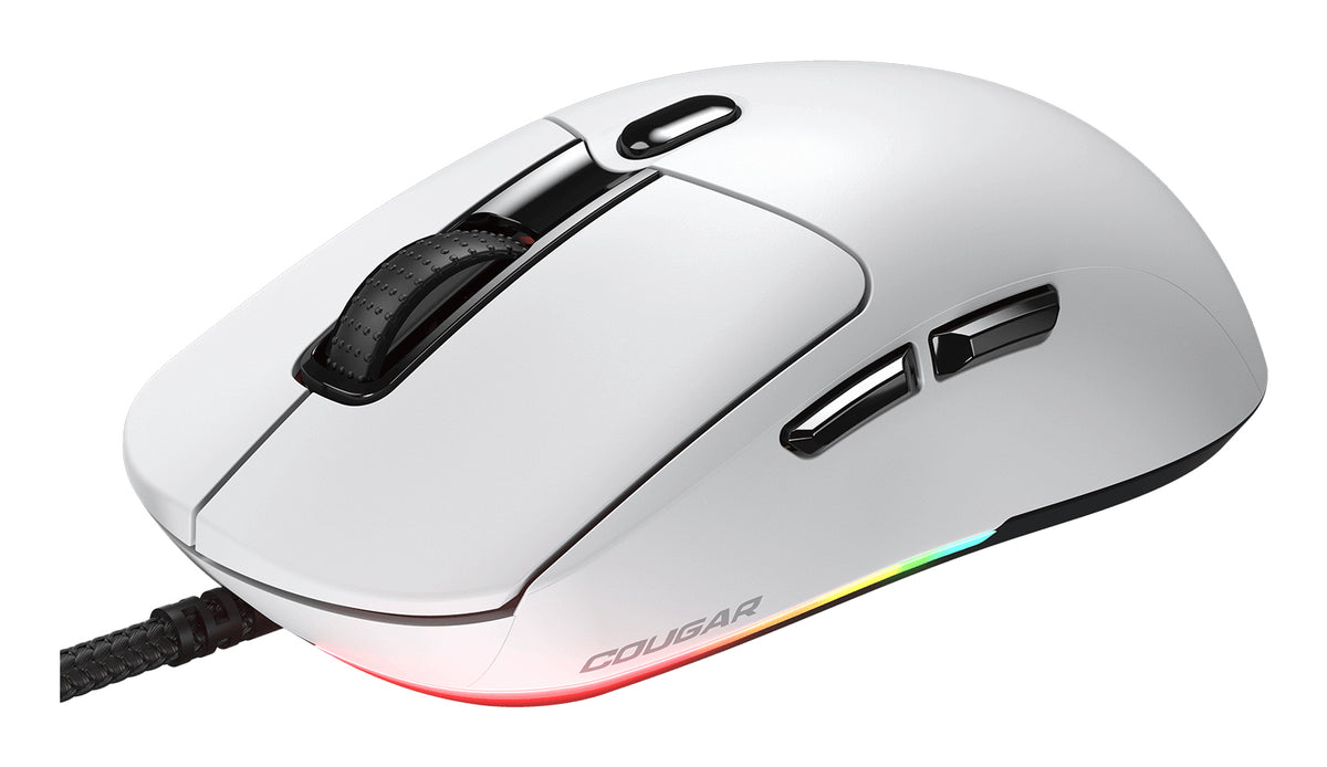 COUGAR Gaming Minos NEO – Gaming-Maus – Kabelgebunden (USB‑A), 6200 DPI, RGB-Beleuchtung, beidhändig, Weiss