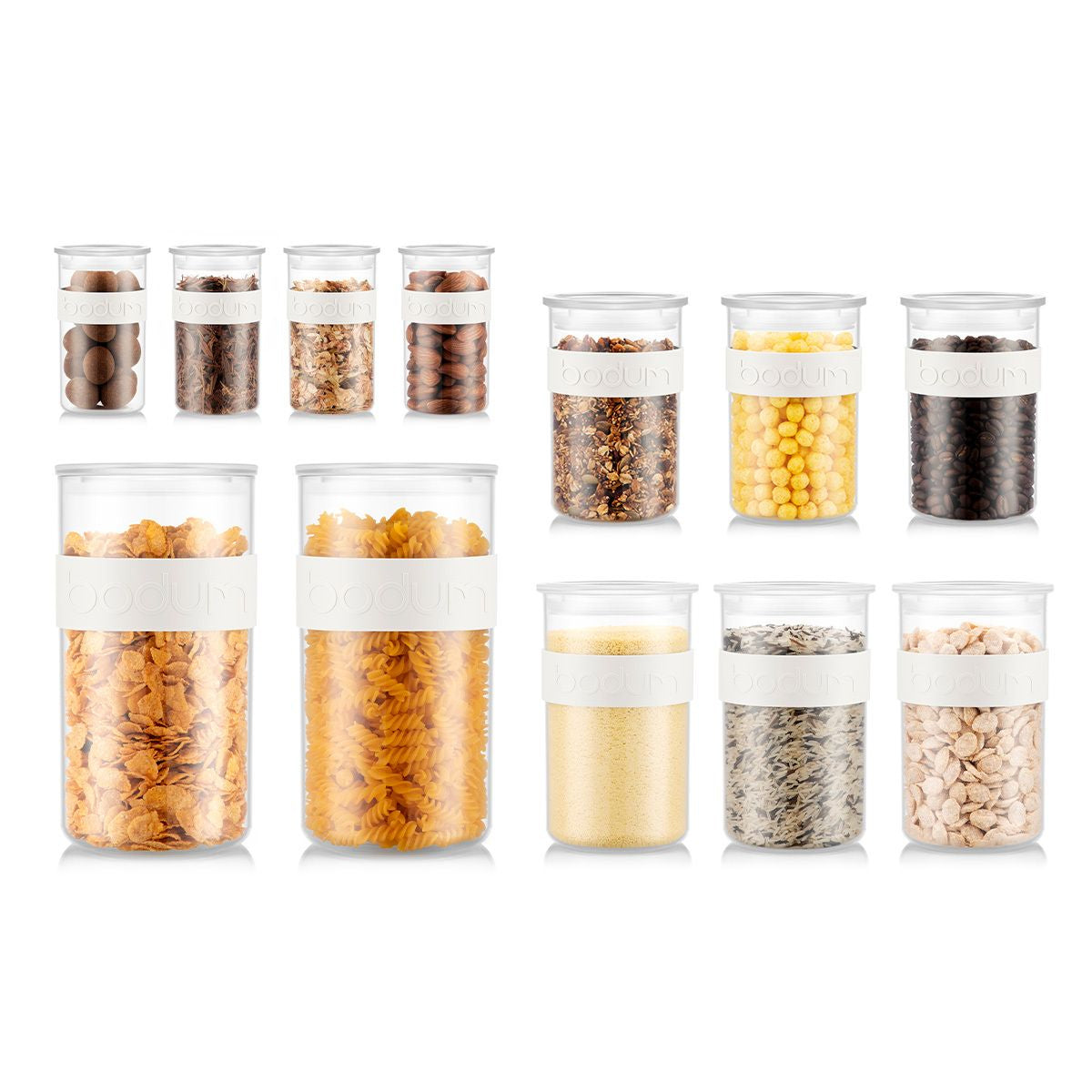 Bodum Presso Vorratsdose – 2 l – eckig – 12,5 × 22,5 × 12,5 cm – Kunststoff – weiss