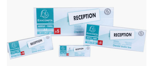 Exacompta Tischaufsteller – für A7 – 10 Stk. – transparent – Acryl – UV-beständig