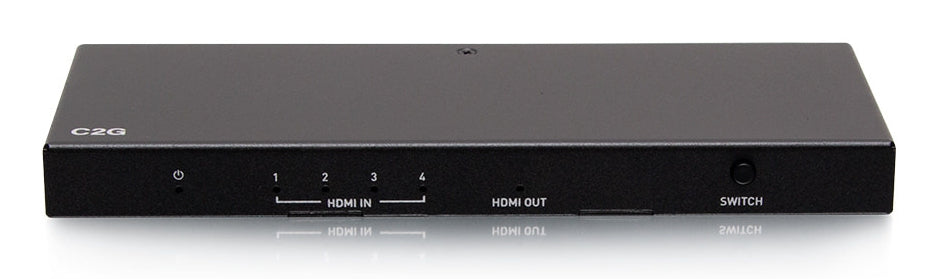 C2G41604 – HDMI Switch, 4× HDMI In / 1× HDMI Out, 4K@60 Hz, HDR, HDCP 2.2, RS‑232, IR, Schwarz