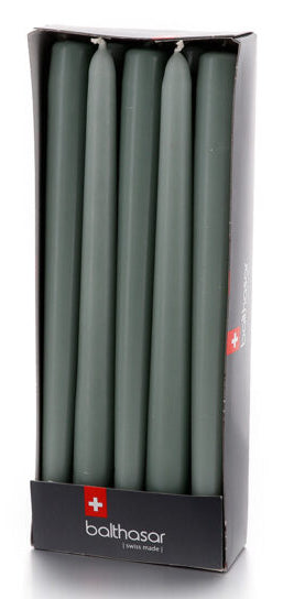 Balthasar Etoilekerzen – Ø 2,2 × 24 cm – 10-teilig, hellgrün, 8 h