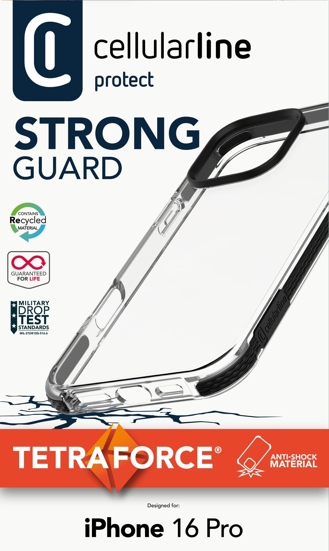 Cellularline Backcover – für Apple iPhone 16 Pro – schwarz