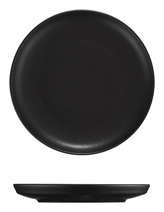 Hermia Geschirrset – 18-teiliges Set, Ø 20 cm, Porzellan, Schwarz, spülmaschinenfest, mikrowellengeeignet